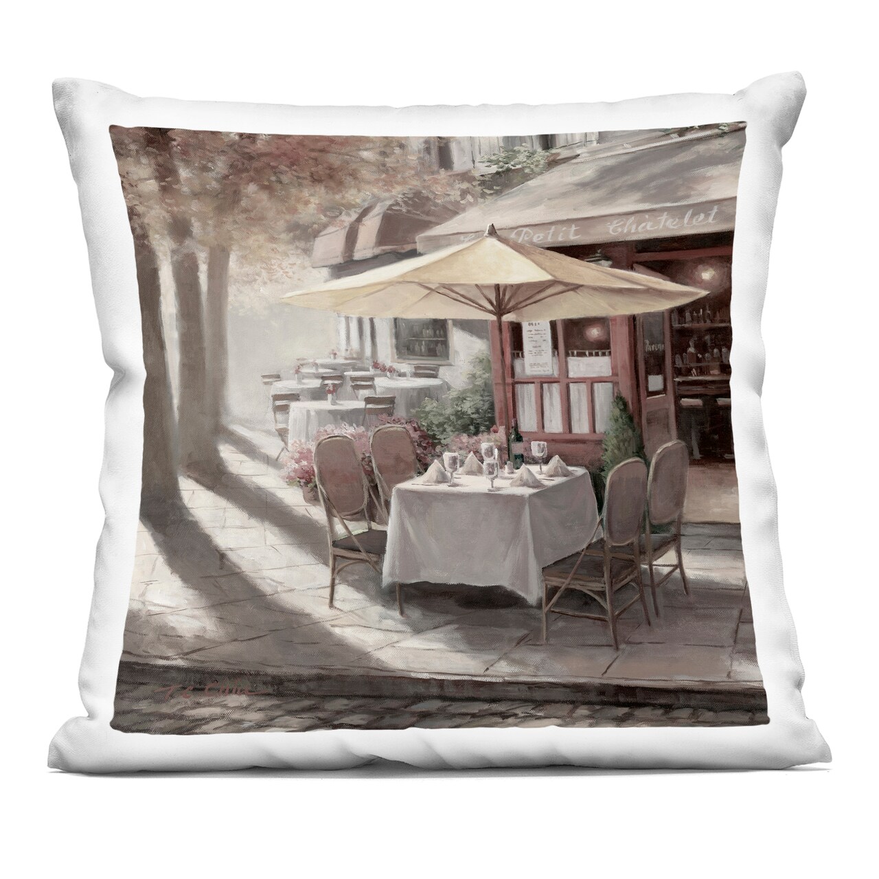 Stupell Industries Warm Sunlit Bistro Decorative Printed Pillow design by T.C. Chiu, 18 x 7 x 18